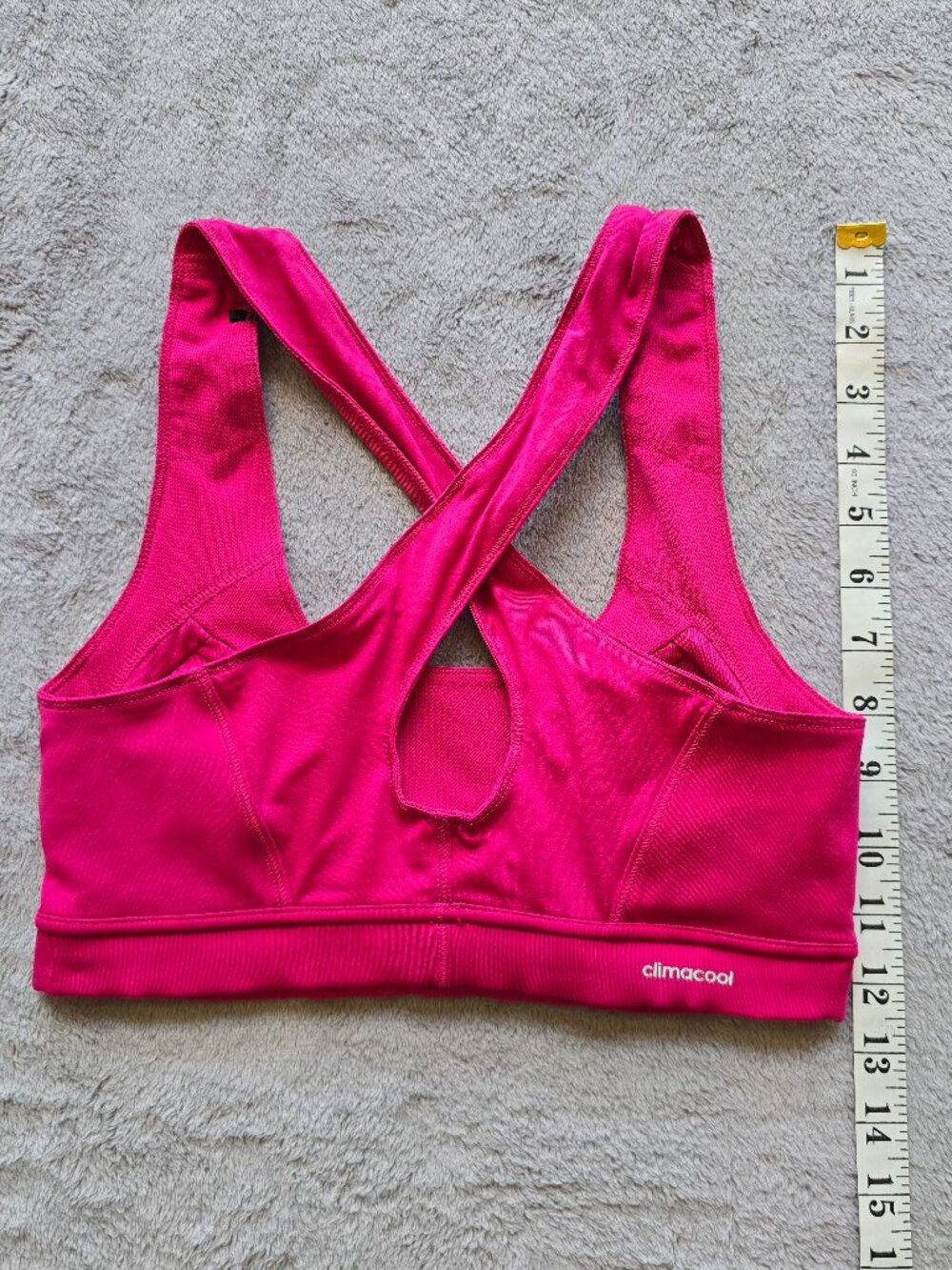 Adidas racerback pink sports support top padded XS